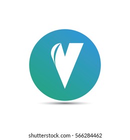 initial letter v creative circle icon logo typography design for brand and company identity. blue gradient color