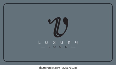 Initial letter V creative luxury logo design, Isolated on a gray background.