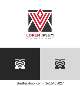 Initial Letter V with crown linked uppercase overlap modern logo design template. Suitable for business, consulting group company. Vector Illustration.