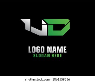Initial letter V D logo template vector