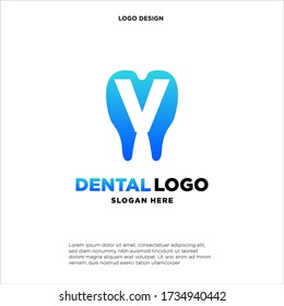 Vorlage für das Design von Dental-Logos, Initialbuchstaben V