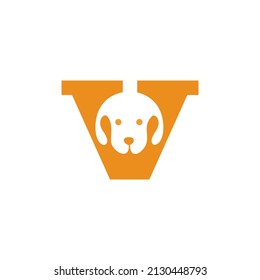 Initial letter v dog. Vector image