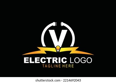 initial Letter V electric logo