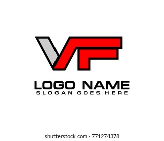 Initial letter V & F logo template vector