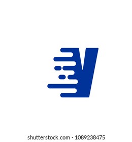 Initial Letter V Fast Speed Logo Design Template