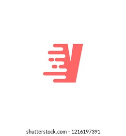 Initial Letter V Fast Speed Logo Design Template