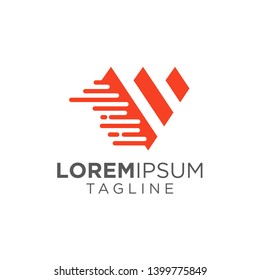 Initial Letter V Fast Speed Logo Design Template