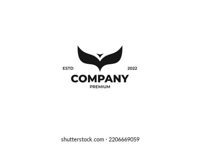 Initial letter v with flying bird logo design vector illustration idea