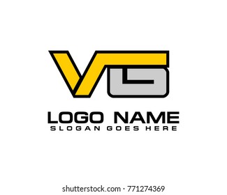 Initial letter V & G logo template vector