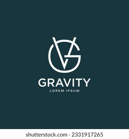 Initial letter V and G, VG, GV monogram simple overlapping lines logo design vector illustration