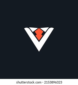 Initial letter V gentleman logo.