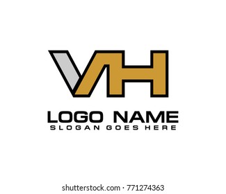 Initial letter V & H logo template vector