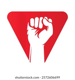 Initial Letter V Hand Logo Concept For Happy Labor Day For United States, USA Labor Day Symbol