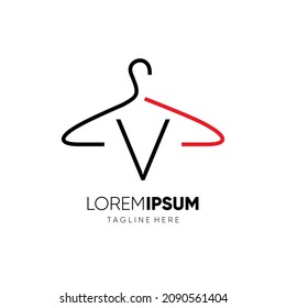 Initial Letter V Hanger Logo Design Vector Icon Graphic Emblem Illustration