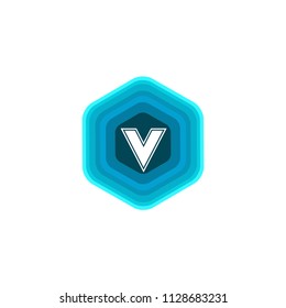 Initial Letter V Hexagon Logo Icon Design Template Element