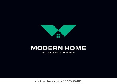 Initial letter V home house logo design. Vector illustration of H letter home shaped for company
