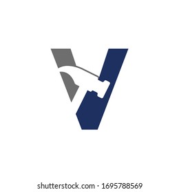 initial letter v hummer logo vector