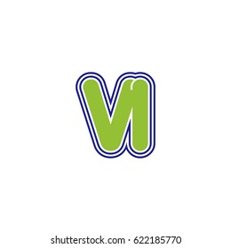 initial letter v and i. vi monogram outline logo