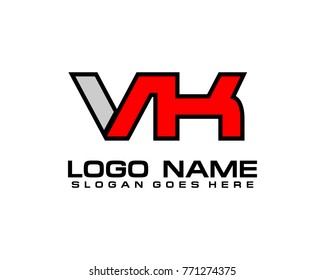 Initial letter V & K logo template vector