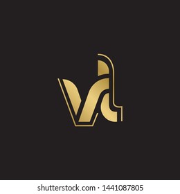 Initial letter v l linked lowercase logo design template elements. Gold letter Isolated on black  background. Suitable for business, consulting group company.