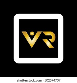 initial letter V linked design logo gold