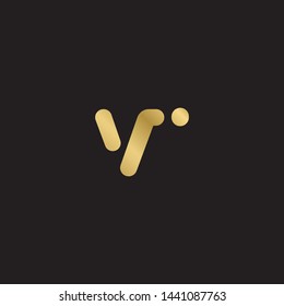 Initial letter v i linked lowercase logo design template elements. Gold letter Isolated on black  background. Suitable for business, consulting group company.