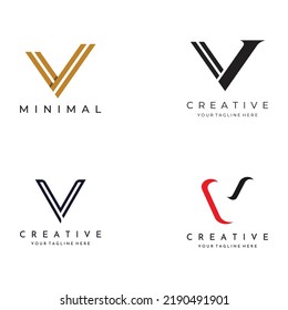 Initial letter V logo with artistic monogram. Modern, luxurious and elegant logo. Isolated background.