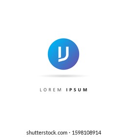 Initial Letter V Logo with Circle Element. Design vector illustration template