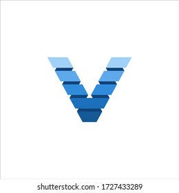 Initial Letter V Logo. Saubere und einfache Logo Vorlage. Funktionen: EPS Vektordateiformat