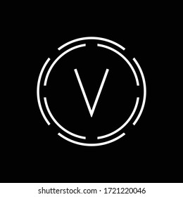 Initial Letter V Logo With Creative Luxury Typography Vector Template. Abstract Circle Letter V Logo Design