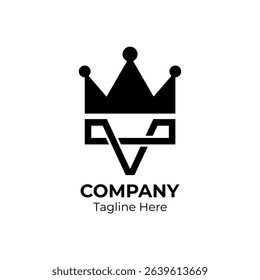 Initial letter V logo crown icon combination. Usable for business and branding logos. 