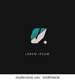 Initial Letter V Logo with Cutted Design. Design vector illusttration logo template