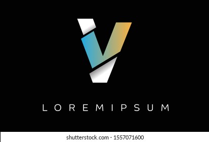 Initial Letter V logo design separate letters with a modern design