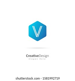 Initial Letter V logo, design vector illustration template, company brand  symbol