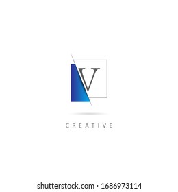 Initial Letter V Logo Design with Creative Paper Cut. Vector Illustration Template.