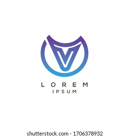Initial letter V logo design template elements