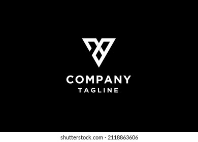 Ilustración vectorial de diseño del logotipo V de la letra inicial.