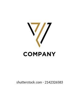 initial letter V logo design modern line vector template 