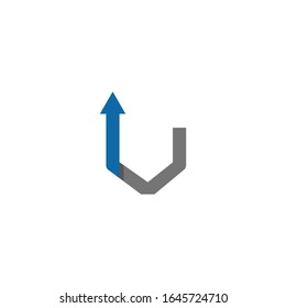 Initial Letter V Logo mit aufgewachsener Form für wachsende Erfolg Business-Unternehmen, ui und ux, Website oder mobile Anwendung. Verbindung nach oben, Wachstum, Fortschritt Integration und Erfolgskonzept.
