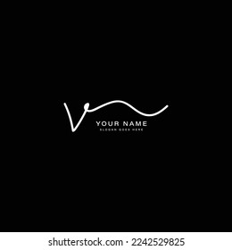 Logotipo de letra inicial V, manuscrito y firma en estilo de combinación para nombre de negocio con alfabeto V