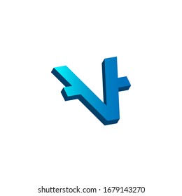 initial letter v logo prospective blue