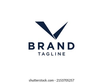 Diseño del logotipo Vector plano de papel de cinta con logotipo de la letra inicial V. Usable para logotipos de identidad y promoción de marca.
