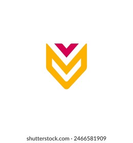 Initial Letter V logo, V and Shield combination,usable for business and personal logos, flat design logo template, vector illustration