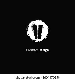 Initial letter V logo with splash element. Vector logo design template