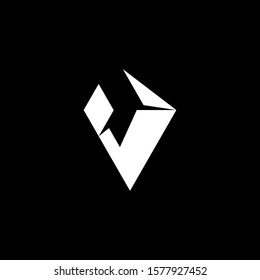Initial letter V logo template with arrow symbol in flat design illustration.