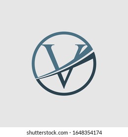 initial letter V logo template. logo inside circle