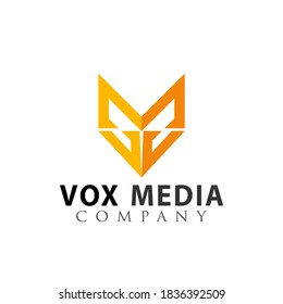 Initial Letter V Or M Colorful Vox Media Logo Design Vector Illustration