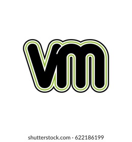 initial letter v and m. vm monogram outline logo