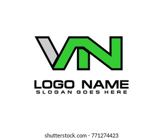 Initial letter V & N logo template vector