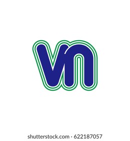 initial letter v and n. vn monogram outline logo